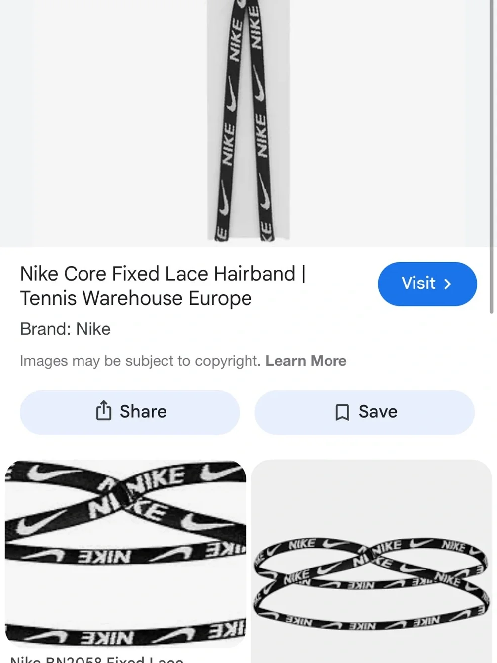 Nike Black and White Logo Headband Strap